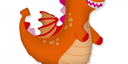 Balon folija - Zmaj, oranžna barva