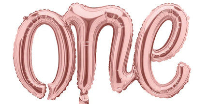 Viseč Napis Iz Balonov - One, Rose Gold