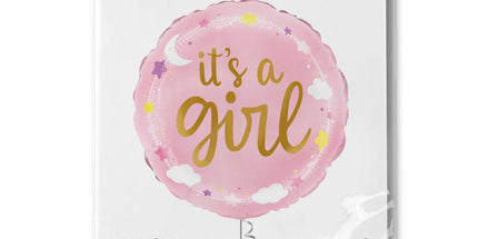 Balon folija "It's a girl", Pink, 46cm