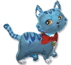 Balon folija - Mačka, modra barva, 35cm