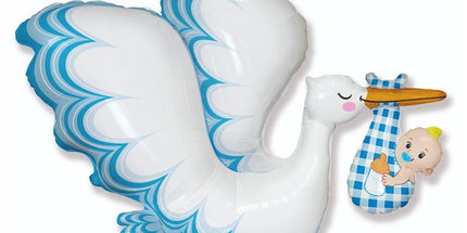 Balon folija - Štorklja, modra barva, 60cm