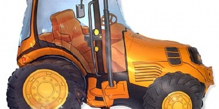 Balon folija - tractor, oranžna barva, 80cm