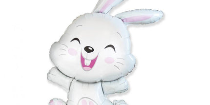 Balon folija - Zajček, bela barva, 116 cm