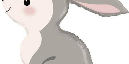 Balon folija - Zajec, srebrna barva, 91cm