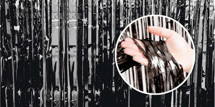 Party-Vorhang Schwarz – 90x240 cm, Dekoration für Feier