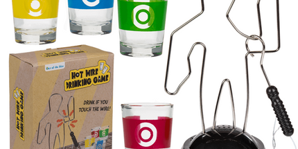 Bierspiel „Heiße Draht“, inkl. 4 Gläser, lustiges Partyspiel