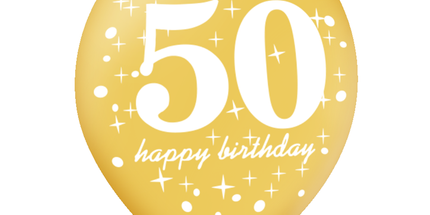 Baloni iz lateksa za 50. Rojstni dan, 30cm, 6 balonov