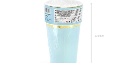 Pappbecher Blau – 6 Stück Einwegbecher Partygeschirr 200ml