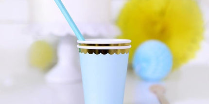 Pappbecher Blau – 6 Stück Einwegbecher Partygeschirr 200ml