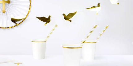 Pappbecher Weiß 260 ml, 6 Stück für Party & Getränke