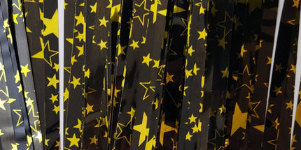 Schwarzer Vorhang mit Sternen 100x200cm für Party & Dekoration