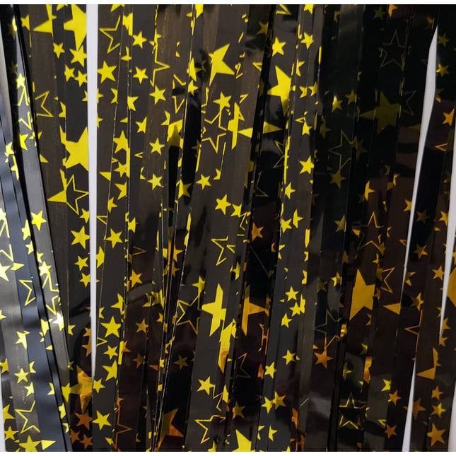 Schwarzer Vorhang mit Sternen 100x200cm für Party & Dekoration