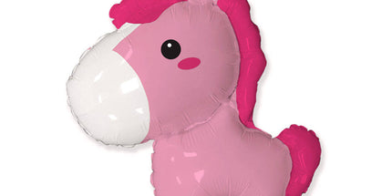 Balon folija - Konjiček, roza barva