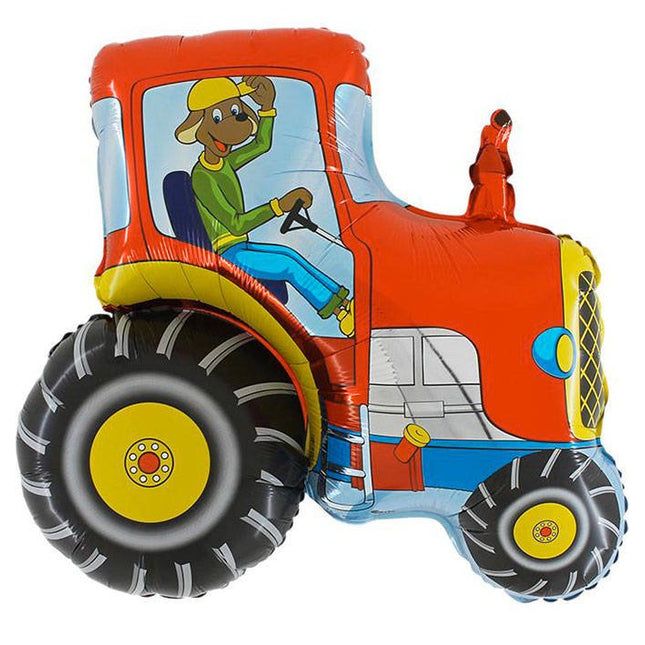Balon folija - tractor, rdeča barva