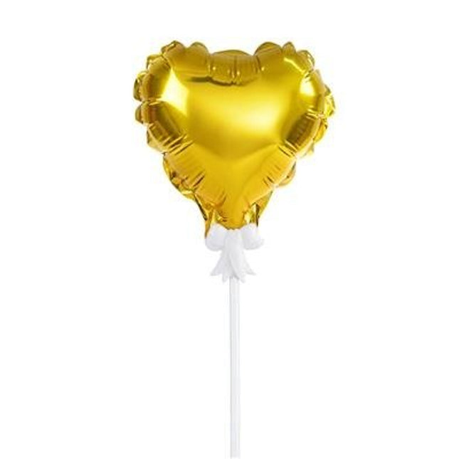 Balon on the palčki v obliki srca, zlata barva, 12.5cm