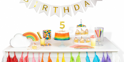 Viseč napis Happy Birthday, bela zlata barva, 190cm