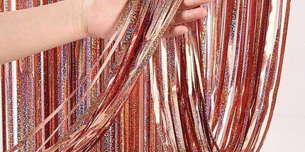 Holografischer Vorhang in Rose Gold 100x200cm für Party