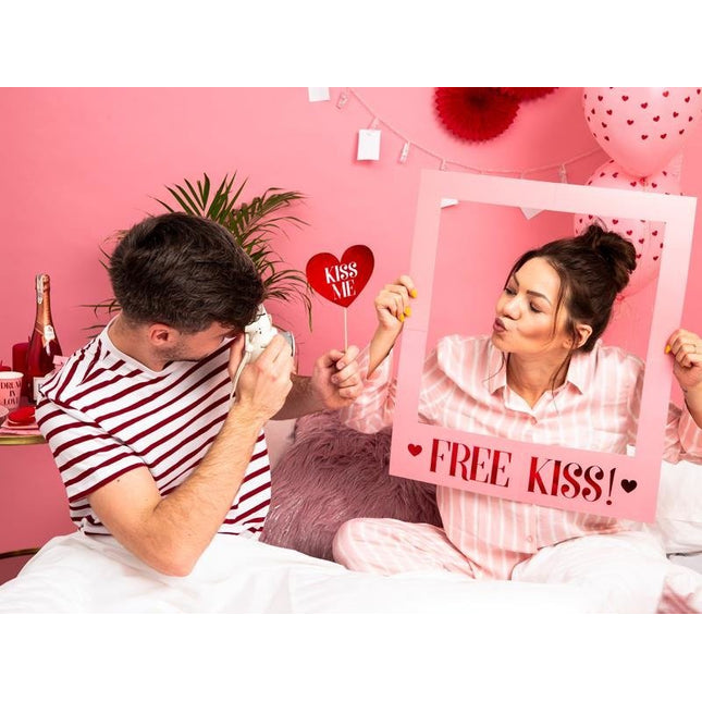 Balon iz lateksa s srčki, roza barva, 30cm, 6 kom - Mojbalon