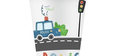 Pappbecher Polizei, 6 Stück, Kinderparty-Set für Partys