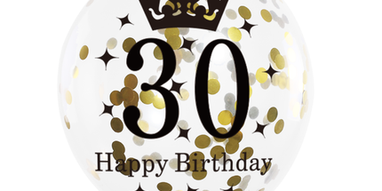 Latexballons zum 30. Geburtstag, 30 cm, 6 Stück