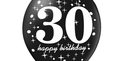 Latexballons zum 30. Geburtstag, 30 cm, 6 Stück