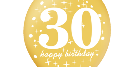 Latexballons zum 30. Geburtstag, 30 cm, 6 Stück