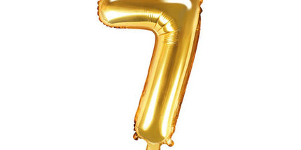 Goldene Folienzahl 7 Ballon, 35 cm