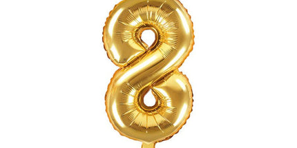 Goldene Folienzahl 8 Ballon, 35 cm