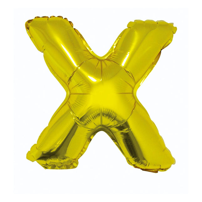 Balon črka X, zlata barva, 35cm - mojbalon