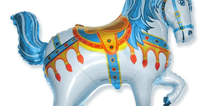 Balon folija Cirkuški konj, modra barva, 60cm 
