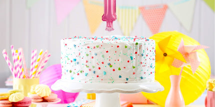 Ballon Zahl 1 auf Stab, rosa, 13 cm, Geburtstagsdeko