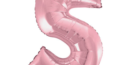 Folienballon Zahl 5 Hellrosa 92 cm – Geburtstagsdeko