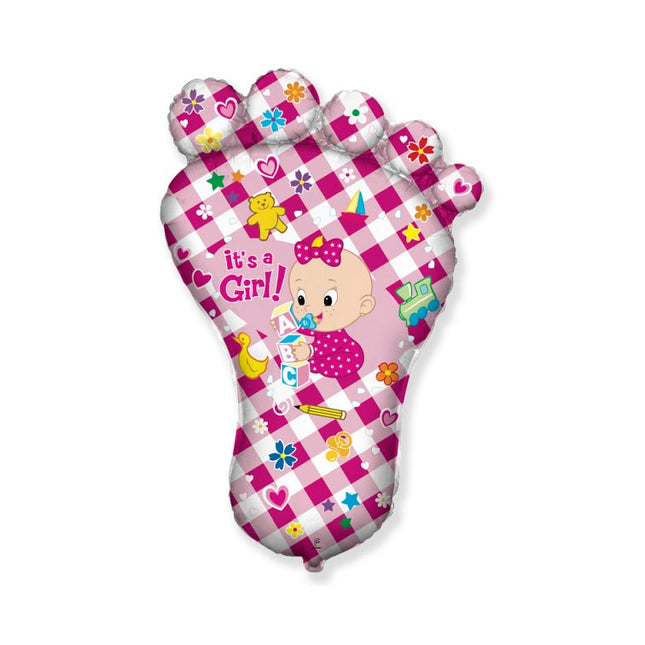 Balon za rojstvo deklice, nogica, 60cm - mojbalon