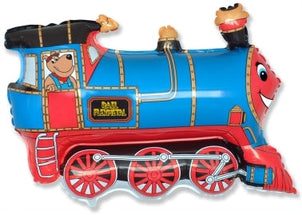 Balon folija Vlak, modra barva, 60cm - mojbalon