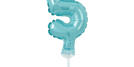 Balon na palčki za rojstni dan Številka 5 modra, 13cm - mojbalon