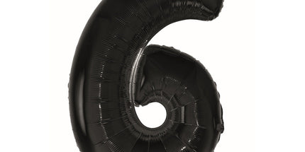 Folienballon Zahl 6 Schwarz 92 cm Geburtstag