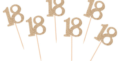 Zobotrebčki za 18. rojstni dan, zlata barva, 6kom