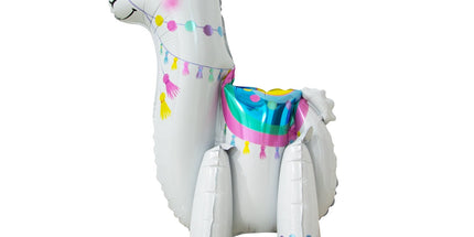 Balon folija Lama, bela barva, 65cm, stoječi