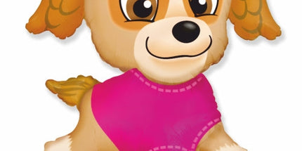 Balon folija - Kužek, pink barva, 60cm