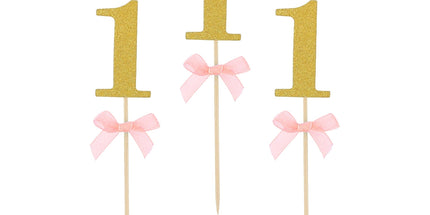 Zobotrebčki za 1 rojstni dan, roza barva, 10kom