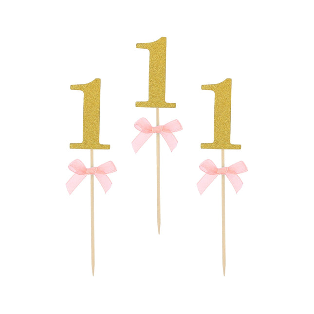 Zobotrebčki za 1 rojstni dan, roza barva, 10kom