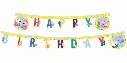 Viseč napis Happy Birthday Pujsa Pepa, 230cm