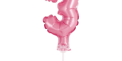 Balon na palčki za rojstni dan Številka 3 roza, 13cm - mojbalon