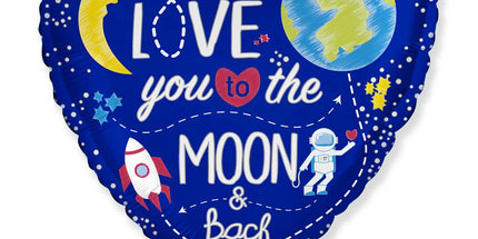 Balon folija - "Love you to the moon and back", 45cm