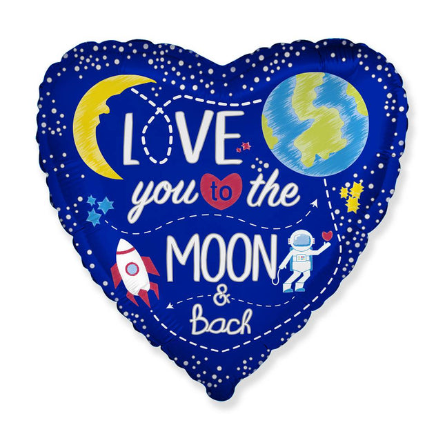 Balon folija - "Love you to the moon and back", 45cm