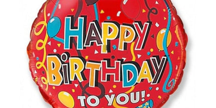 Folienballon „Happy Birthday to You“, 45 cm, Partydeko rund