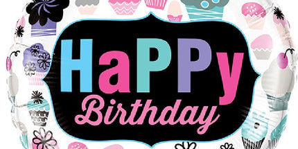 Balon folija za rojstni dan "Happy Birthday", 45cm