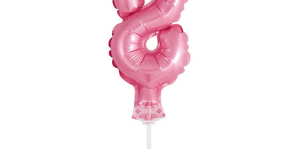 Balon na palčki za rojstni dan Številka 8 roza, 13cm - mojbalon