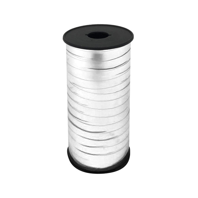 Ballonband 92 m, metallic silber, Partydekoration lang