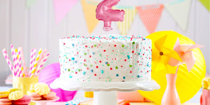 Ballon Zahl 2 auf Stab, rosa, 13 cm, Geburtstagsdeko